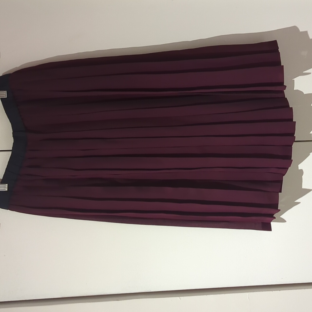 Rachel Comey maroon pleated midi skirt